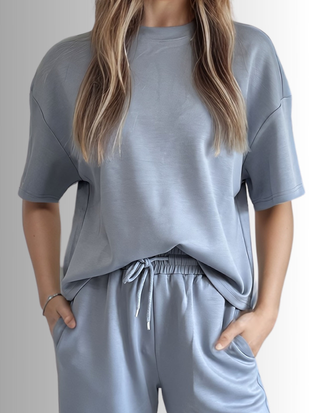 Lilou LUXEflow Relaxed Tee Sky