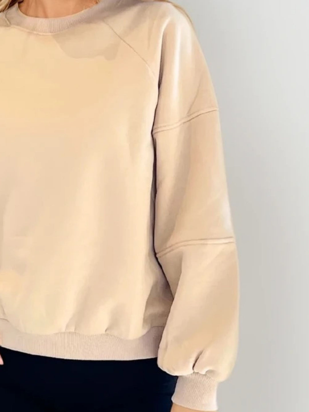 Cece Crew Neck Fleece in Camel