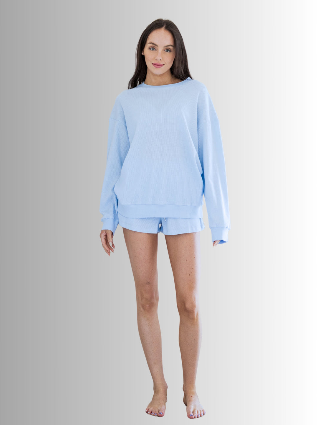 Everyday Waffle Short Set Powder Blue