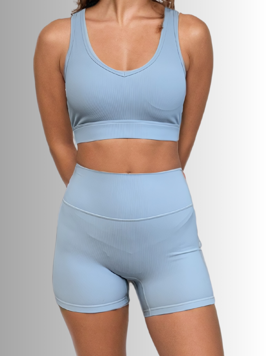 Sydnie Athletic Ribbed Short Powder Blue