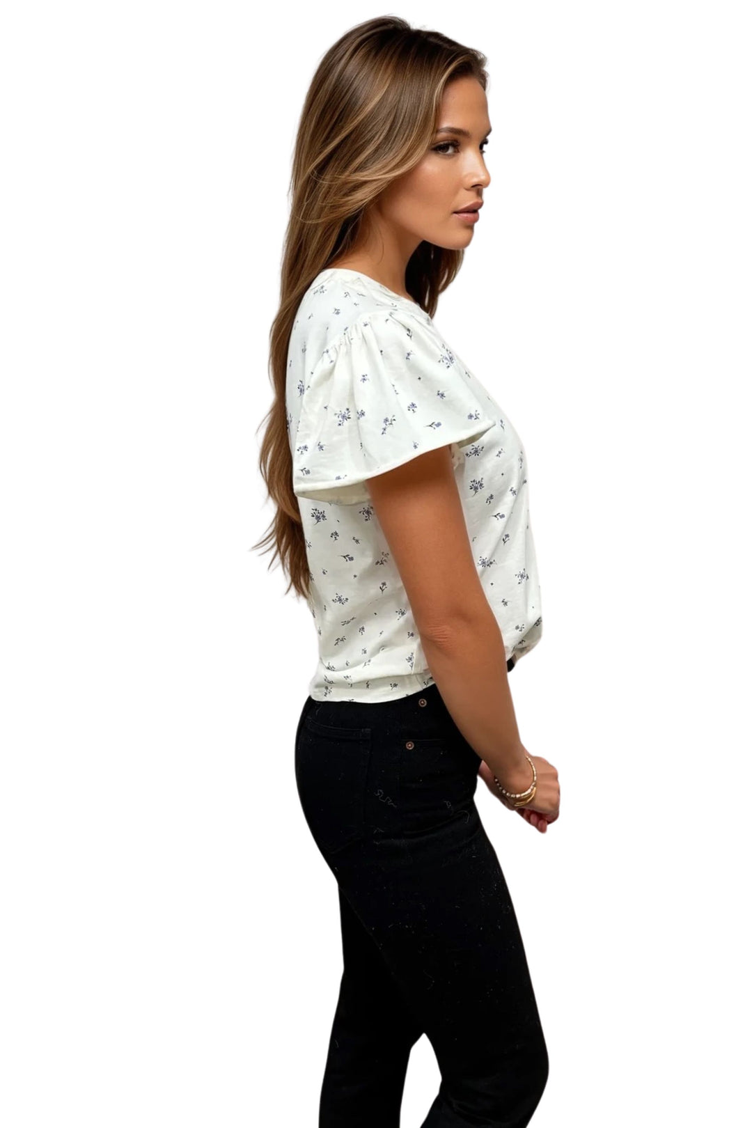 Colette Puff Sleeve Floral Tee