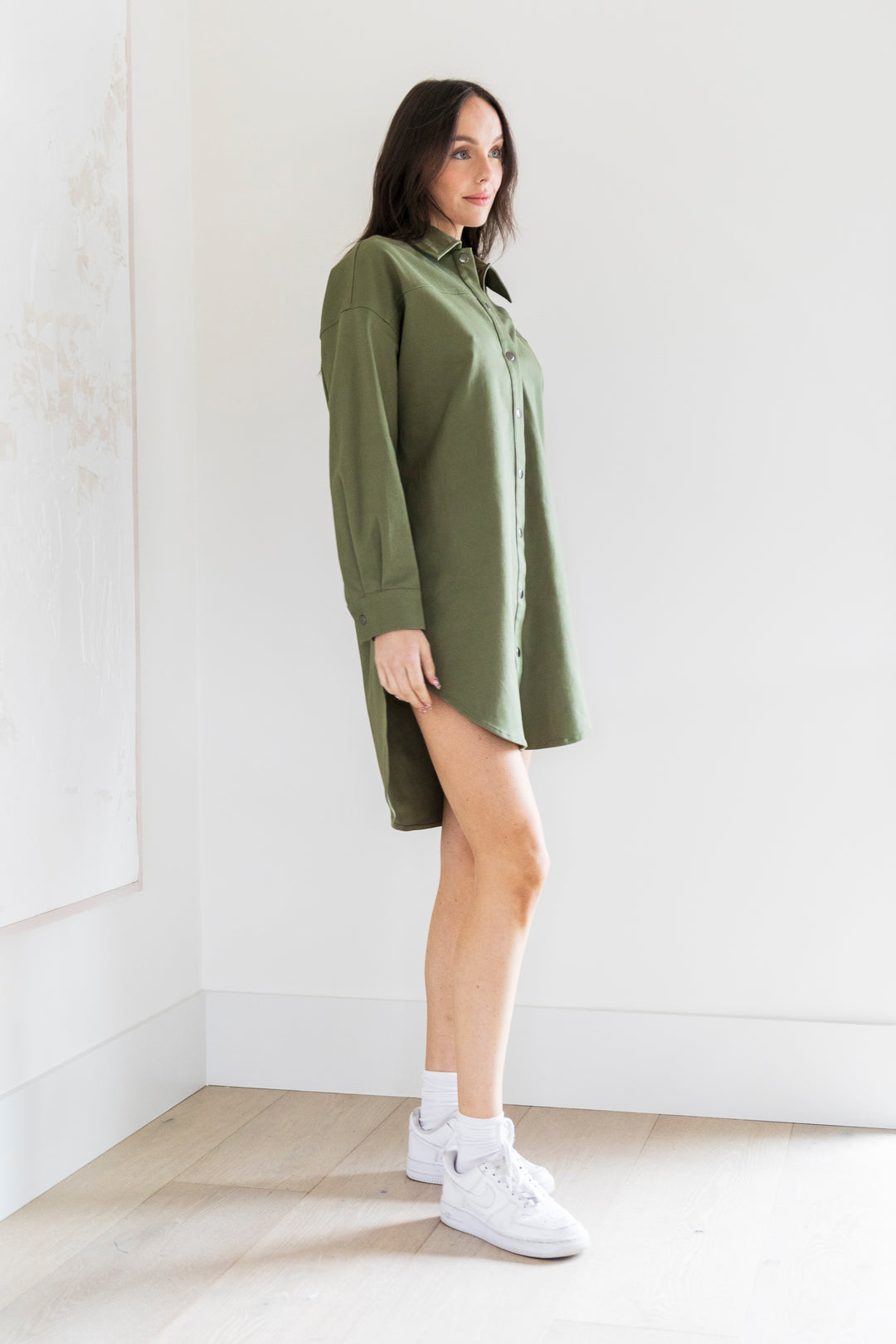 Sally Shirtdress in Olive