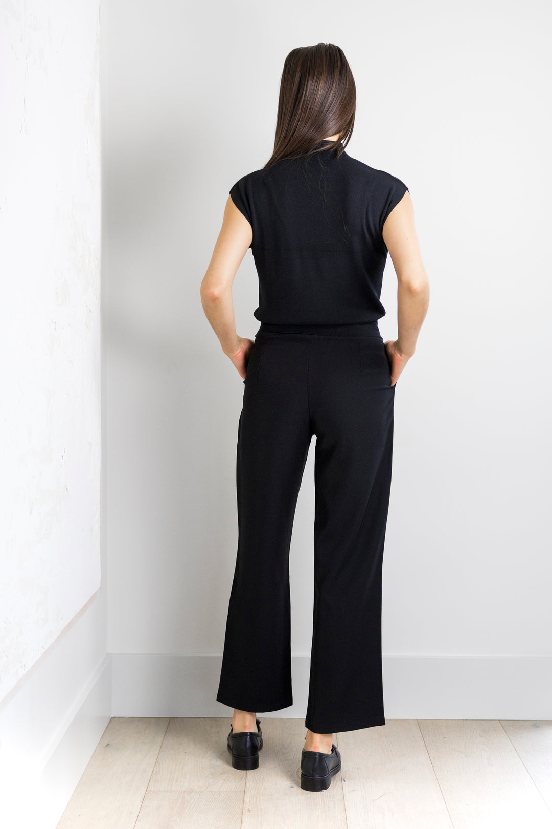 Valentina Pleated Trouser in Black