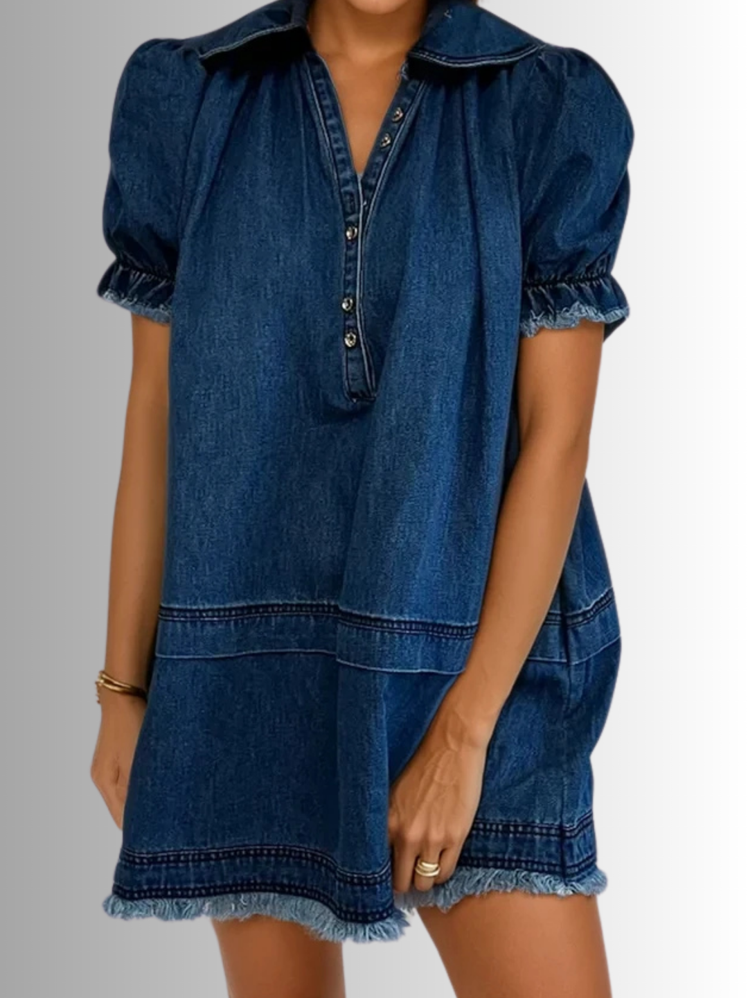 Jennie Smocked Dress Denim