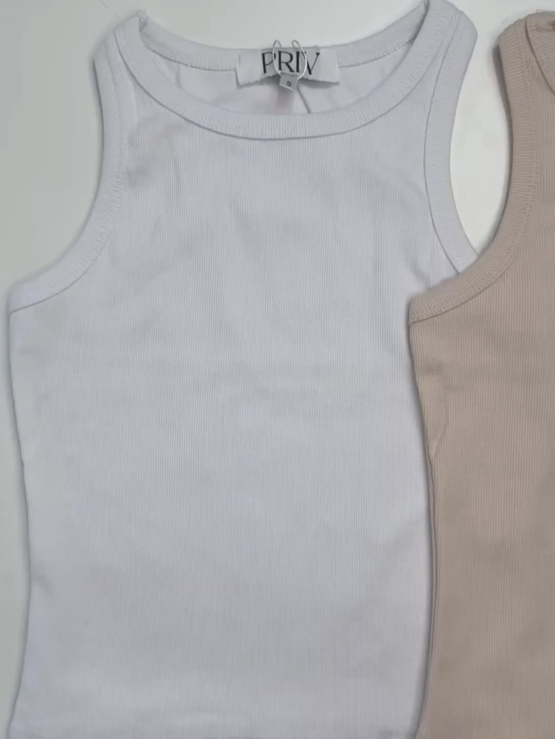 Etta Basic Tank with Racer Back in Sand